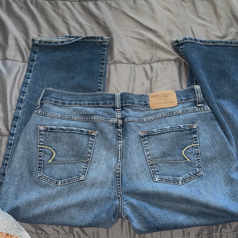 Wide leg jeans from American eagle outfitters, size 10, blue jeans